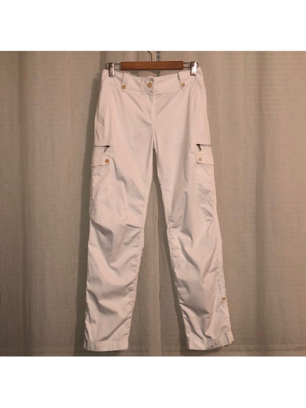 Talbots Signature 2 White Cargo Cotton Roll up Pants
